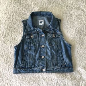 ADORABLE Distressed Denim Vest | Old Navy